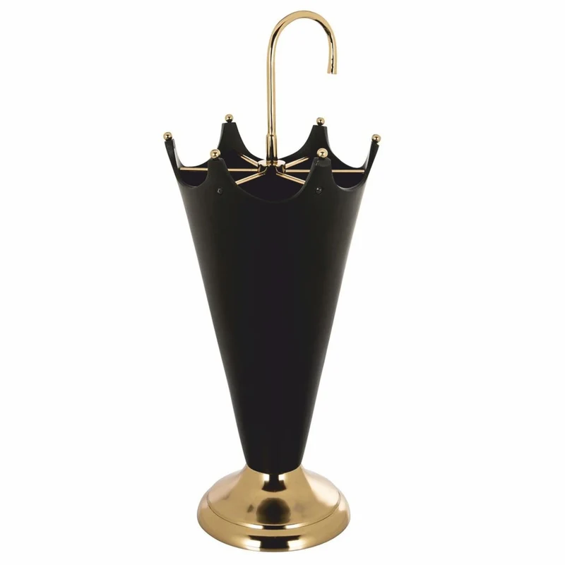 Casa Padrino Luxus Schirmständer Schwarz / Gold H. 66 cm - Luxus Accessoires