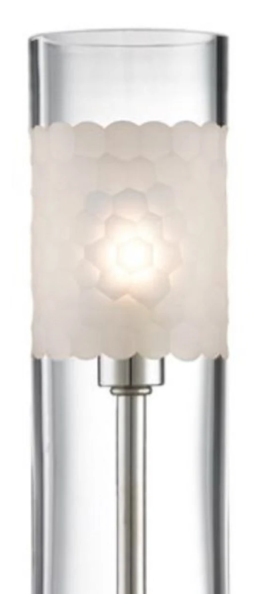 Casa Padrino Luxus LED Wandleuchte Silber / Weiß 12,7 x 9,5 x H. 36,2 cm - Luxus Qualität