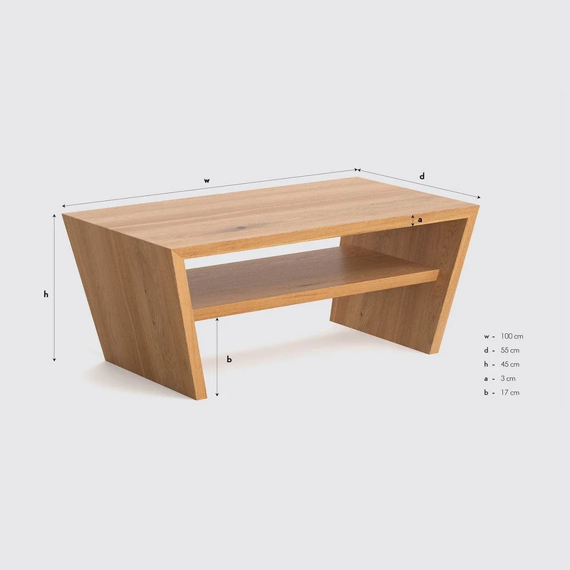 Couchtisch aus massiver Eiche | Kaffeetisch Corona