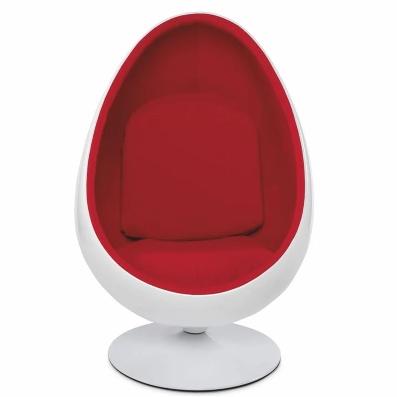 Casa Padrino Luxus Drehsessel Weiß / Rot H. 133 cm - Luxus Möbel