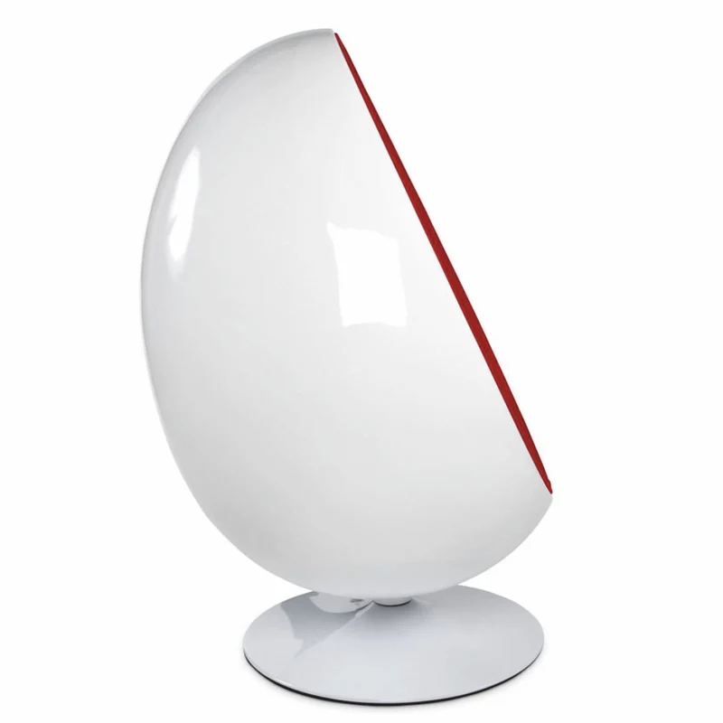 Casa Padrino Luxus Drehsessel Weiß / Rot H. 133 cm - Luxus Möbel