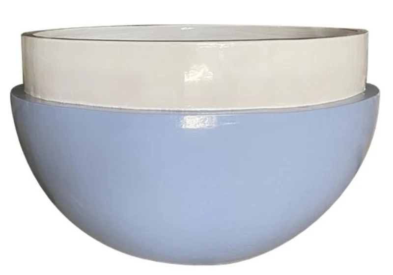 Casa Padrino Luxus Keramik Blumentopf Hellblau / Weiß Ø 75 x H. 45 cm - Garten Deko