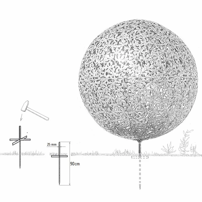 Casa Padrino Luxus Edelstahl Garten Deko Skulptur Kugel Silber Ø 170 x H. 200 cm