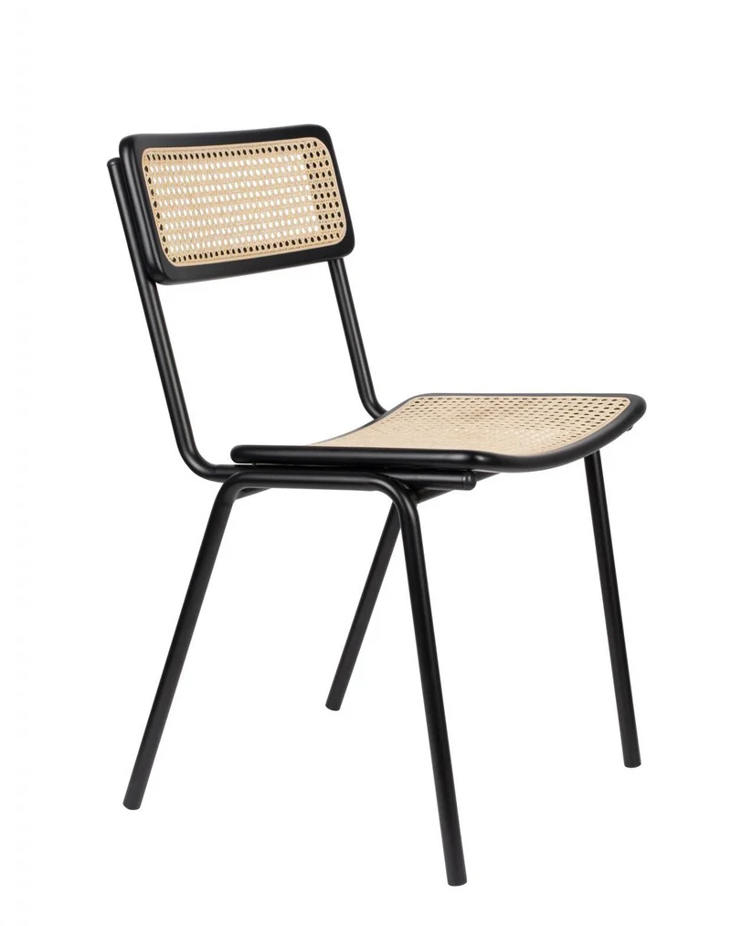 Stuhl Stapelstuhl JORT BLACK-NATURAL von ZUIVER