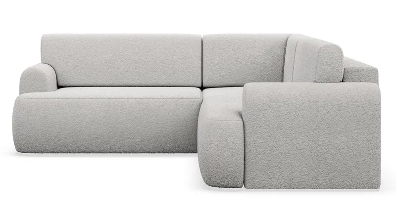 Ecksofa mit Schlaffunktion, Kaveo, L-förmig, universell, grau-beige, Plüsch