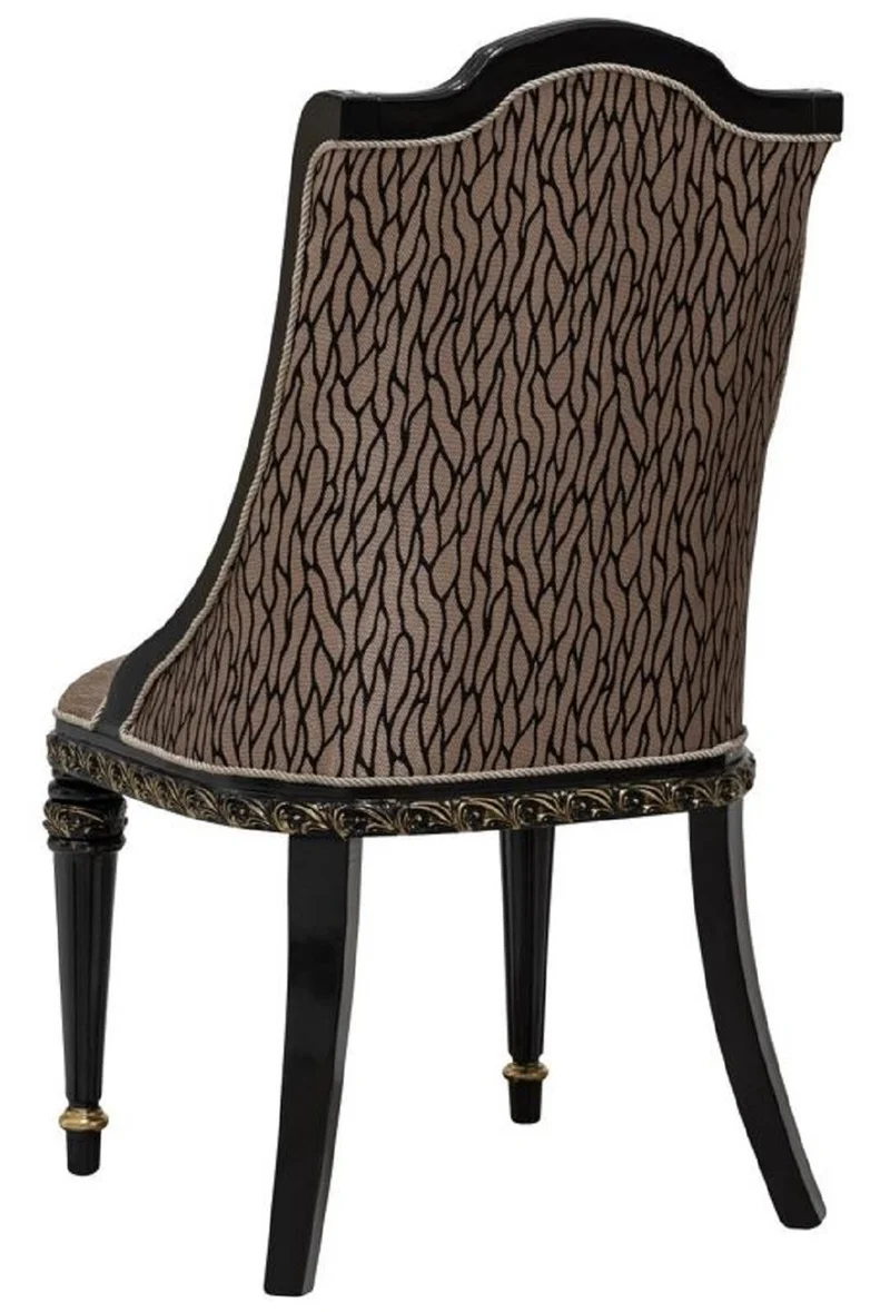 Casa Padrino Luxus Barock Esszimmer Stuhl 6er Set Silber / Schwarz / Gold - Prunkvolle Barockstil Küchen Stühle - Luxus Barockstil Esszimmer Möbel - Barock Esszimmer Möbel - Barockstil Möbel