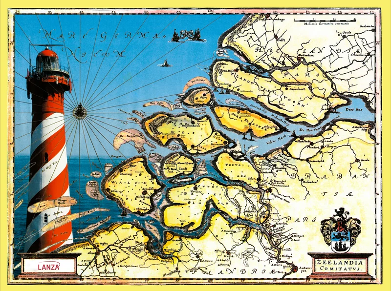 Placemats Zeeland met Vuurtoren nieuw, fullcolour, doos a 1400stuks.