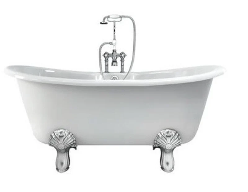 Casa Padrino Jugendstil Badewanne Naturstein freistehend 1700mm BCha Weiß - Freistehende Retro Antik Badewanne