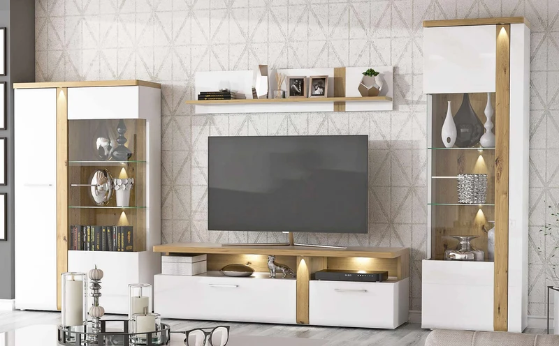 Wandboard TULUZA 140 cm Optik Weiß / Artisan Eiche von Forte