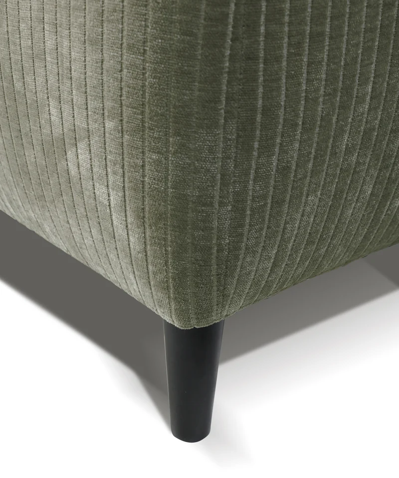 Ecksofa mit Schlaffunktion Blues, L-förmig, linksseitig, mit Stauraum, Salbeigrüner Cordstoff