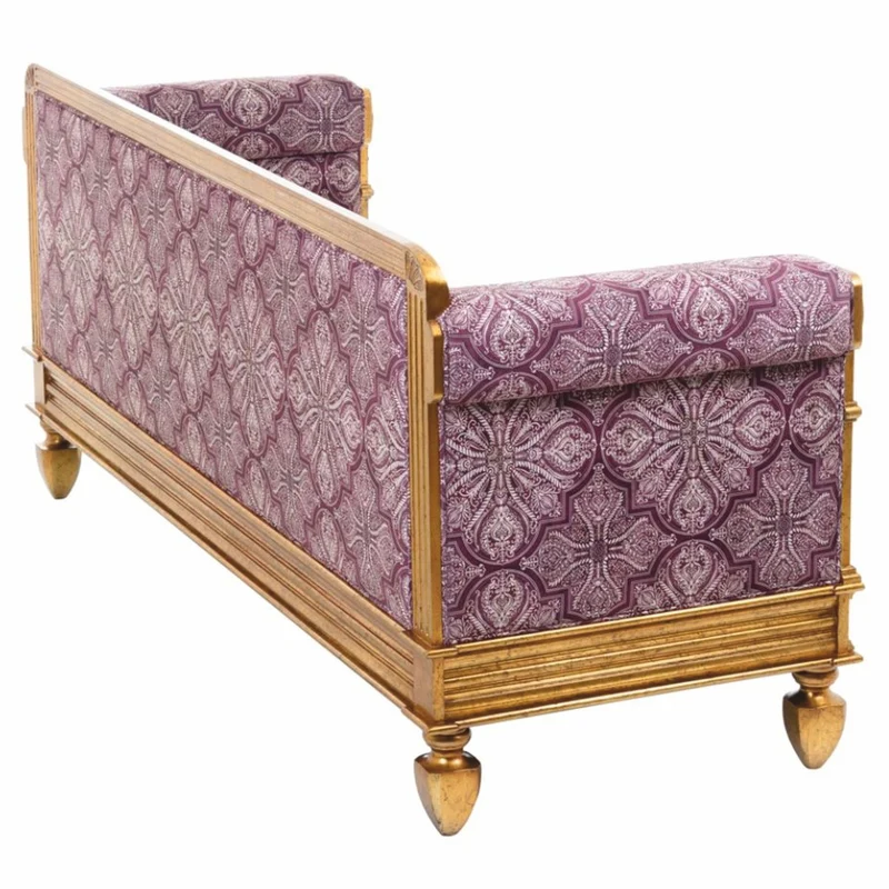 Casa Padrino Luxus Barock Sofa Lila / Antik Gold 231 cm - Barock Wohnzimmer Möbel