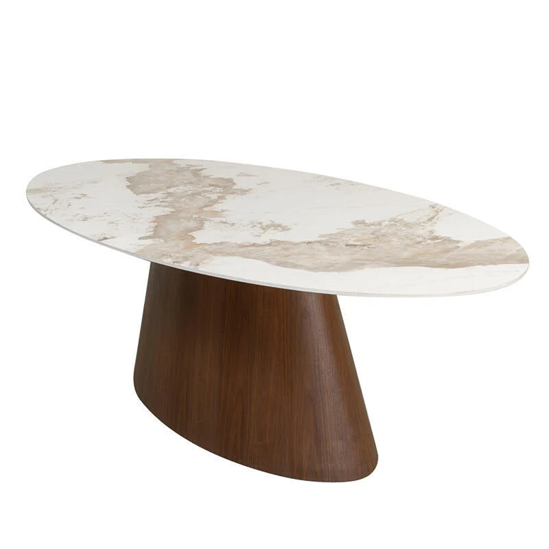 Ellipse Esstisch – Keramikmarmor – 220 x 110 x 76 cm – Ovaler Esstisch – Modernes Und Zeitloses Design
