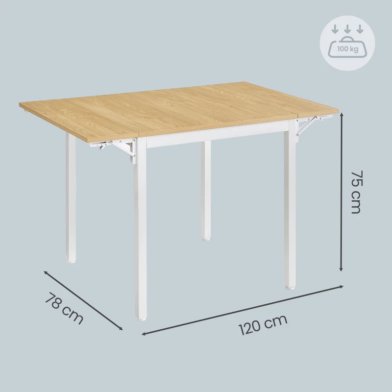 Ausziehbarer Esstisch – Klappbares Design – 78 x 120 cm – Industriestil