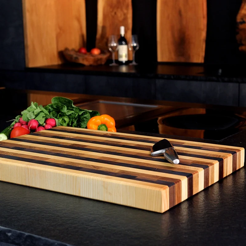 Birch, Oak & Walnut End Grain Cutting Board