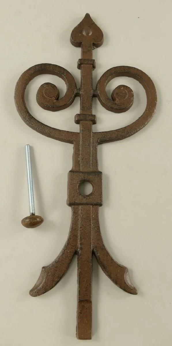Casa Padrino Wanddeko Anker Rustikal Braun 23 x 1,5 x H. 50 cm - Nostalgischer Metall Anker - Wohnzimmer Deko - Garten Deko - Terrassen Deko - Deko Accessoires