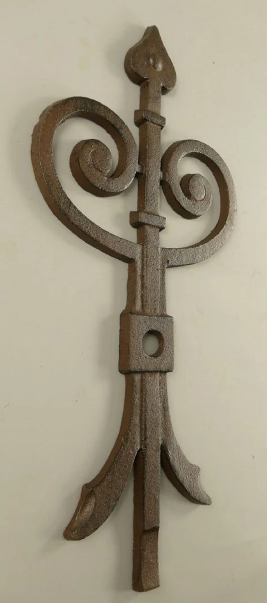 Casa Padrino Wanddeko Anker Rustikal Braun 23 x 1,5 x H. 50 cm - Nostalgischer Metall Anker - Wohnzimmer Deko - Garten Deko - Terrassen Deko - Deko Accessoires