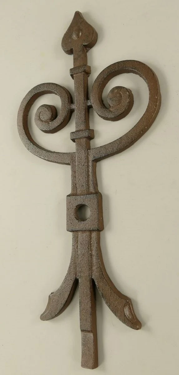 Casa Padrino Wanddeko Anker Rustikal Braun 23 x 1,5 x H. 50 cm - Nostalgischer Metall Anker - Wohnzimmer Deko - Garten Deko - Terrassen Deko - Deko Accessoires