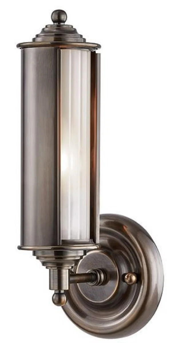 Casa Padrino Luxus Wandleuchte Bronze / Weiß 12,1 x 12,7 x H. 31,1 cm - Luxus Kollektion