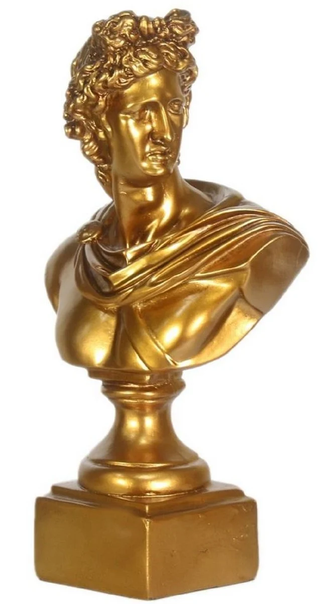 Casa Padrino Barock Caesar Büste Gold 22 x 13 x H. 37 cm - Dekofigur im Barockstil