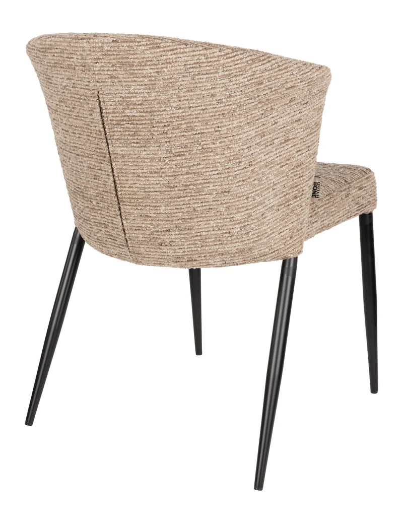 Esszimmerstuhl Georgia im 2er-Set, Samt in Soft Brown mit Metallbeinen