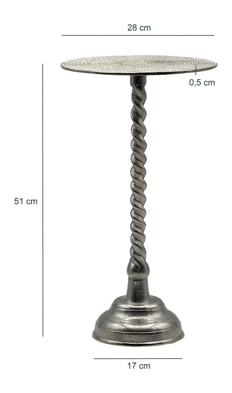 Beistelltisch Aluminium 28cm Silbern - Design-Anstelltisch Wohnzimmer