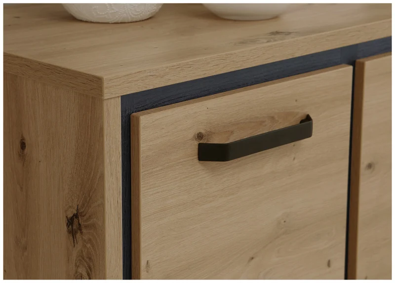Sideboard TRONDHEIM 2-trg. 4 Schubladen Artisan / Schwarzeiche Optik