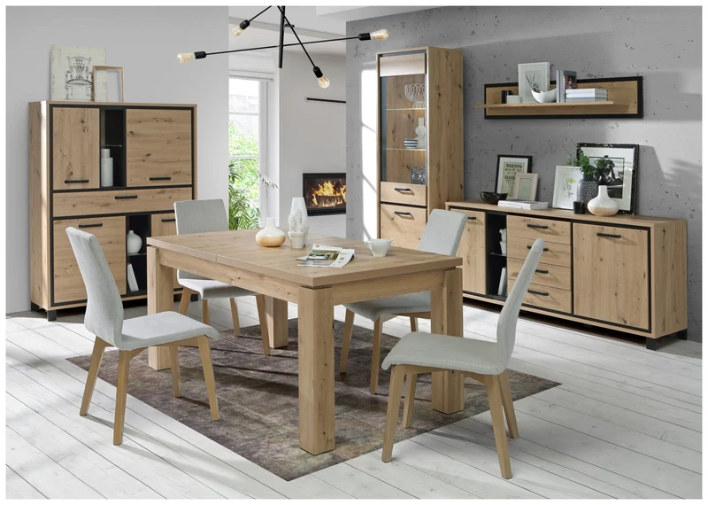 Sideboard TRONDHEIM 2 Türen Artisan Eiche / Schwarzeiche Optik