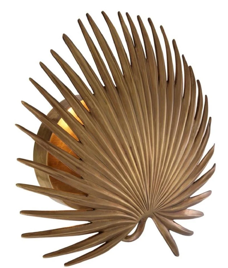 Casa Padrino Designer Wandleuchte Vintage Messingfarben 34 x 14,5 x H. 32 cm - Hotel & Restaurant Wandlampe