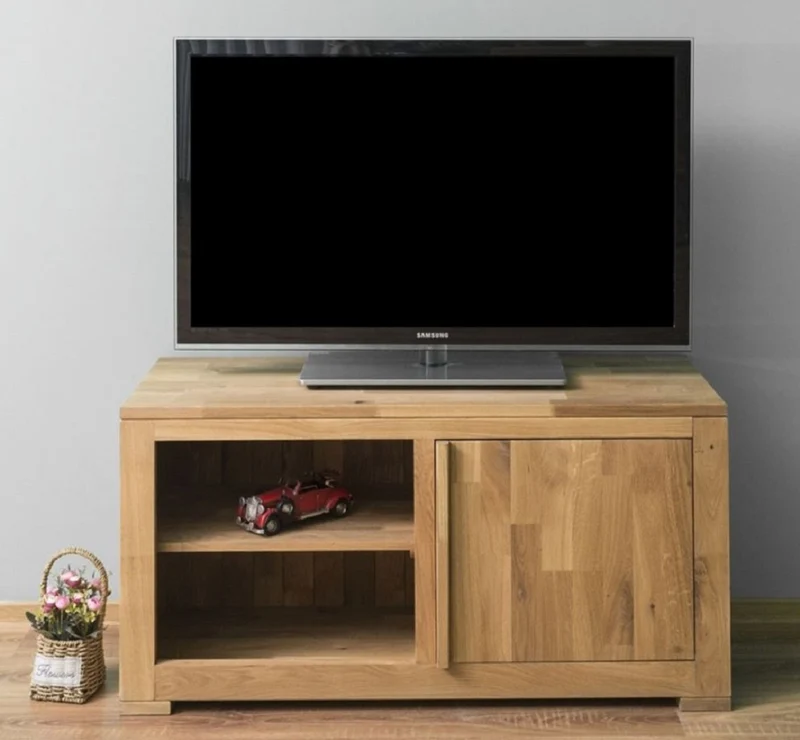 Casa Padrino Landhausstil TV Schrank Naturfarben 120 x 46 x H. 60 cm - Massivholz Sideboard - Landhausstil Wohnzimmer Möbel