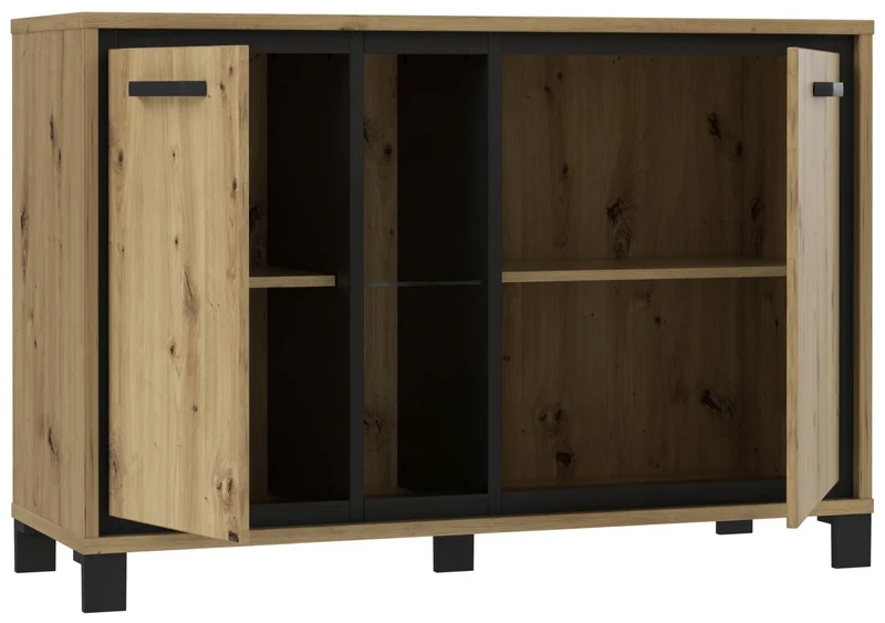 Kommode TRONDHEIM 2 Türen Artisan Eiche / Schwarzeiche Optik von Forte