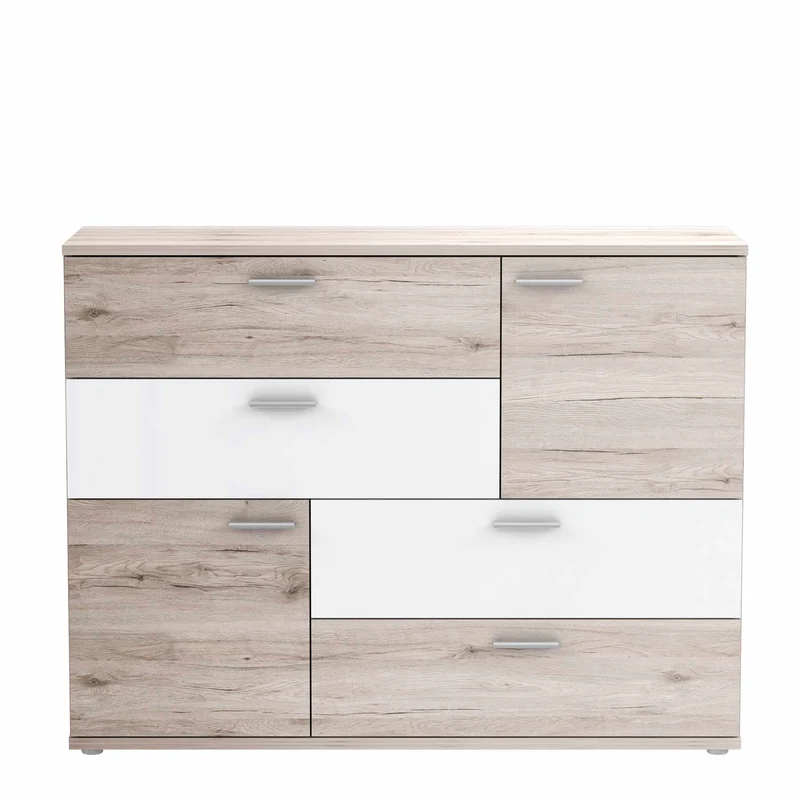 Kommode Sideboard SKIVE Optik: Sandeiche / Weiß von Forte