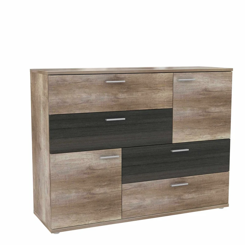Kommode SKIVE 2-trg. 4 Schubladen Optik: Eiche Antik / Touchwood