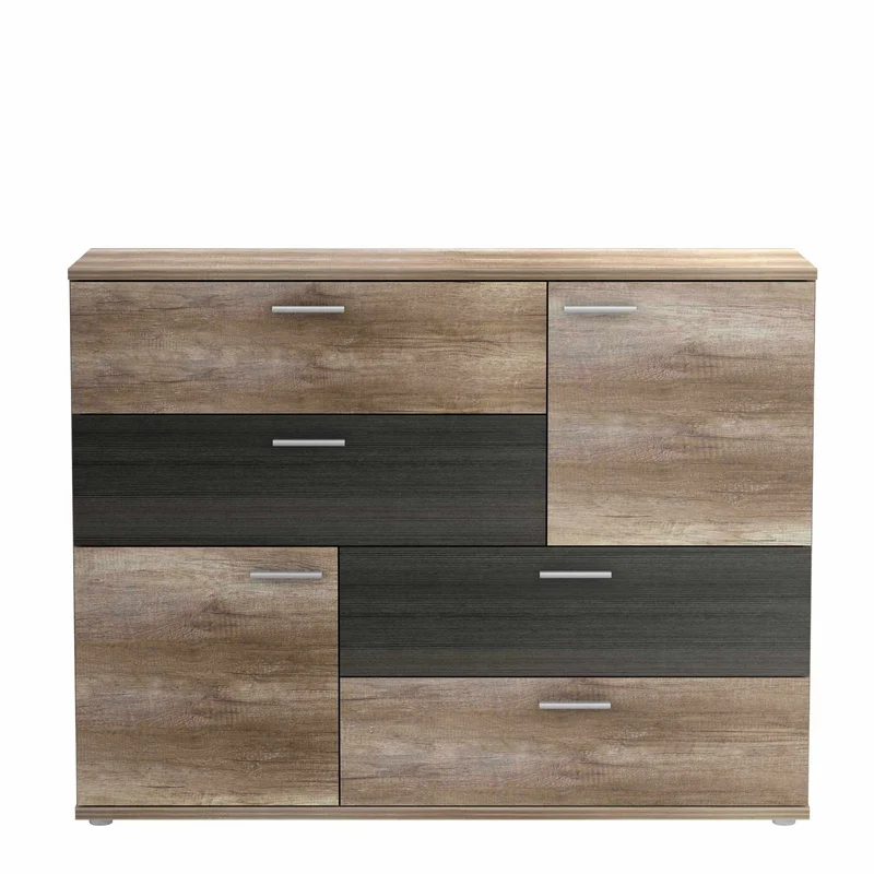 Kommode SKIVE 2-trg. 4 Schubladen Optik: Eiche Antik / Touchwood