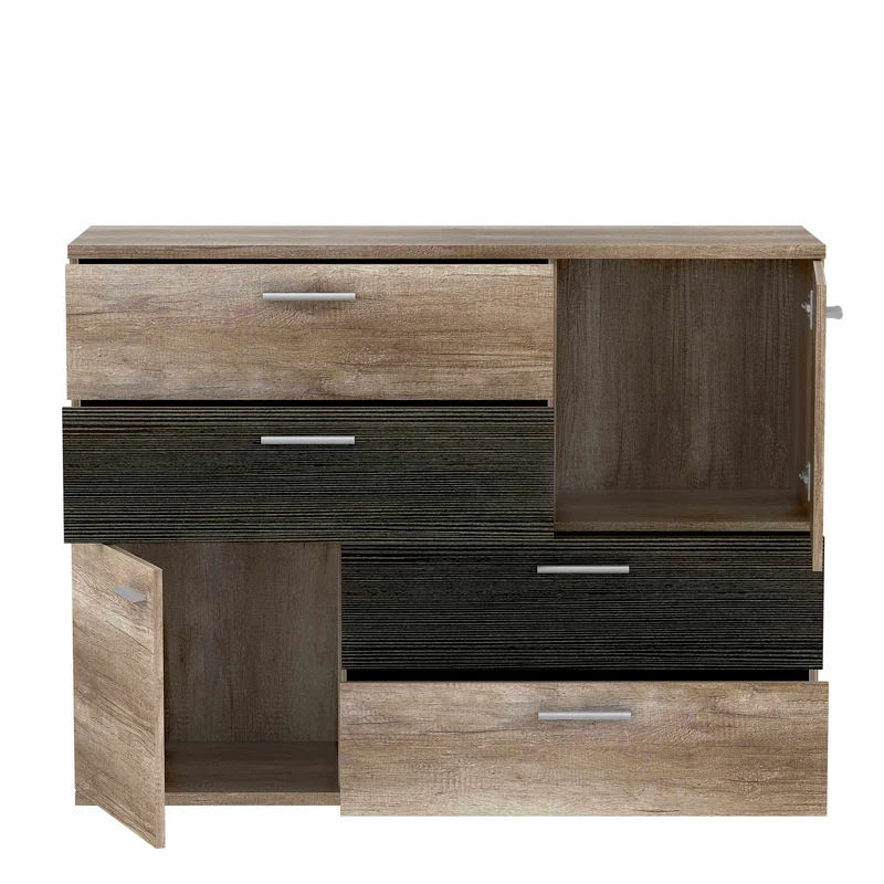 Kommode SKIVE 2-trg. 4 Schubladen Optik: Eiche Antik / Touchwood