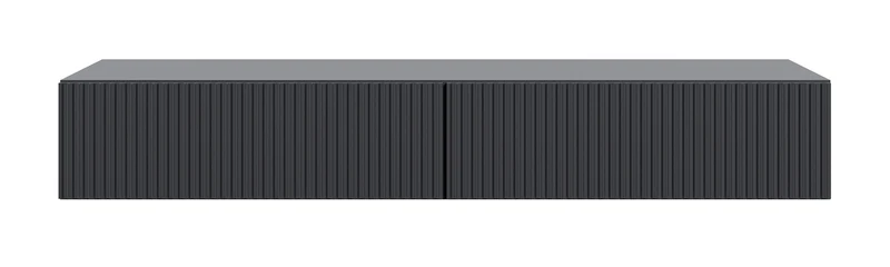 Schminktisch Veldio mit gefräster Front und zwei Schubladen, 110 cm, schwarz, hängend