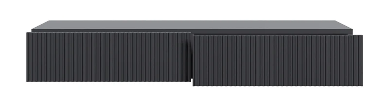 Schminktisch Veldio mit gefräster Front und zwei Schubladen, 110 cm, schwarz, hängend