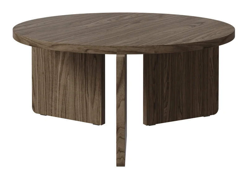 Runder Couchtisch Preffines 85 cm Wisconsin Nussbaum