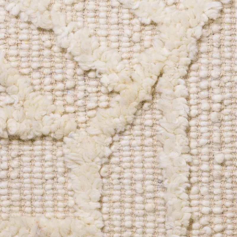 Casa Padrino Luxus Kissen Elfenbein 60 x 60 cm - Handgewebtes Deko Woll Kissen - Quadratisches Zierkissen - Wohnzimmer Dekoration - Luxus Deko Accessoires - Luxus Qualität