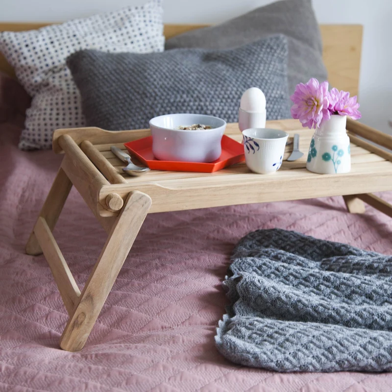 Bett-Tablett Frühstückstablett Serviertablett aus Teak