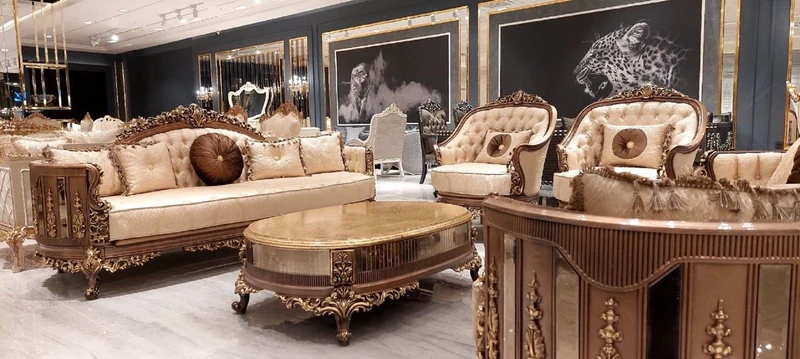 Casa Padrino Luxus Barock Couchtisch Antik Gold / Braun / Gold - Ovaler Massivholz Wohnzimmertisch im Barockstil - Wohnzimmer Möbel im Barockstil - Barock Möbel - Edel & Prunkvoll