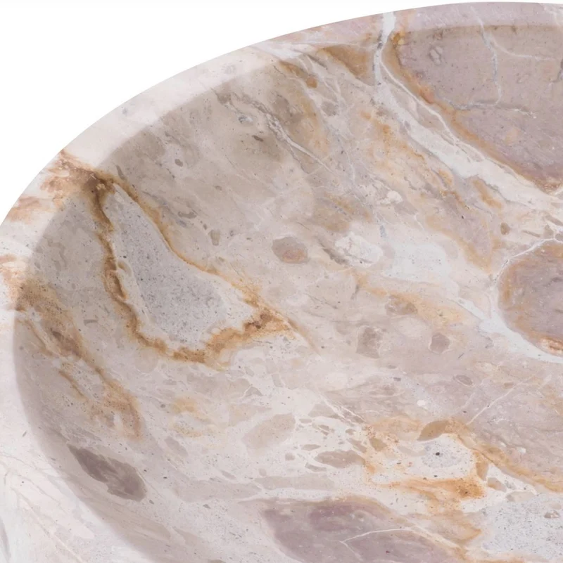 Casa Padrino Luxus Deko Marmor Schale Braun Ø 30,5 x H. 5,5 cm - Runde Obstschale - Esstisch Deko - Deko Accessoires - Luxus Accessoires - Luxus Qualität