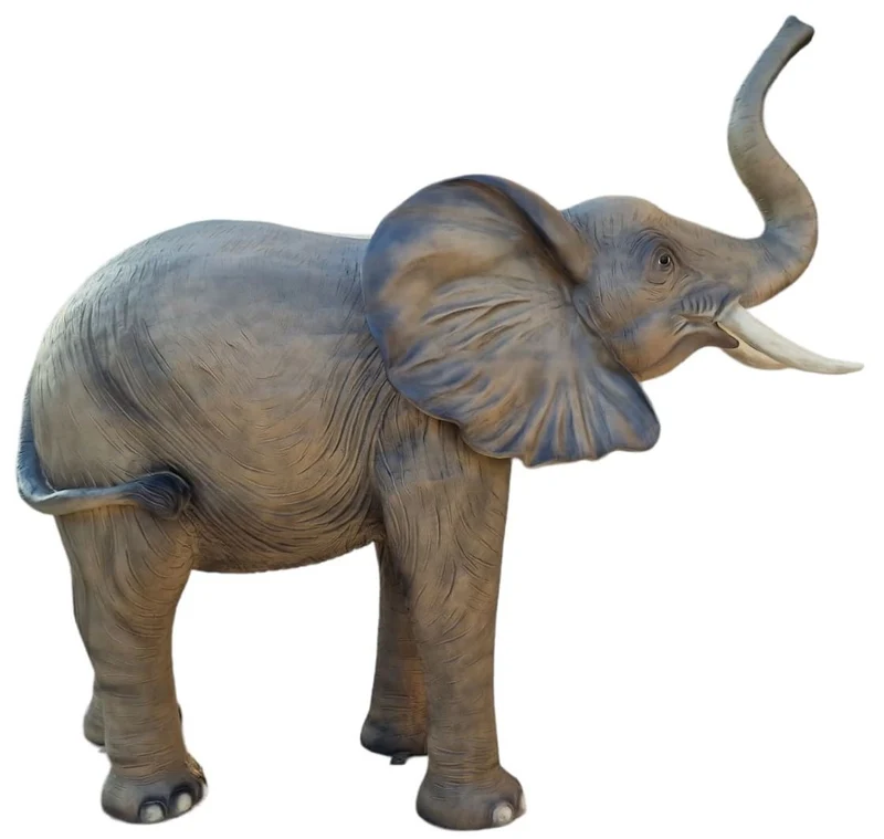 Casa Padrino Luxus Deko Skulptur Elefant Grau / Braun 160 x 66 x H. 160 cm - Große Deko Figur - XXL Deko Skulptur - XXL Deko Figur - Wohnzimmer Deko - Garten Deko - Luxus Deko XXL Figuren
