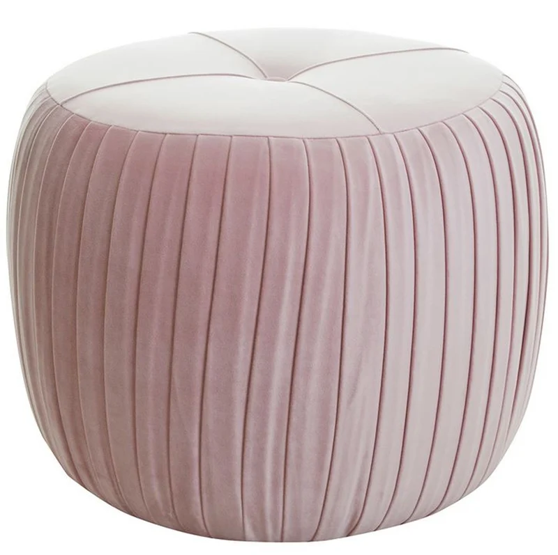 Casa Padrino Luxus Sitzhocker mit Falten H43 x 53 cm - Luxus Qualität - ALLE FARBEN - Neo Classic Vintage Style Rund Hocker - Möbel