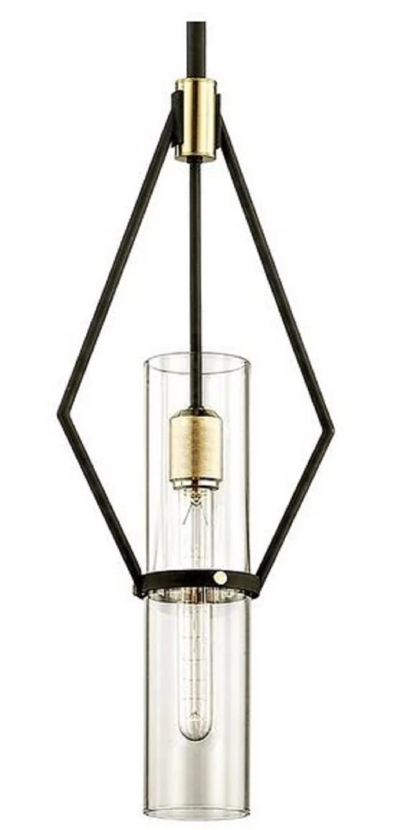 Casa Padrino Luxus Hängeleuchte Bronze / Messing 24,1 x H. 61,6 cm - Designer Wohnzimmer Pendelleuchte