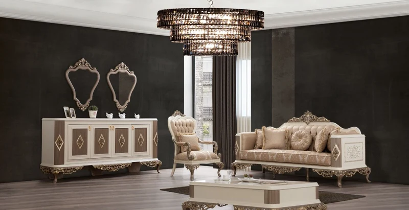 Casa Padrino Luxus Barock Sofa Braun / Silber / Weiß / Braun / Gold 234 x 93 x H. 124 cm - Prunkvolles handgefertigtes Wohnzimmer Sofa mit dekorativen Kissen - Barock Wohnzimmer Möbel