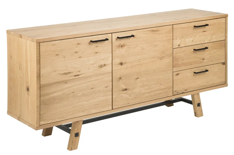 Sideboard Anrichte STOCKHOLM Wildeiche Massivholz & Furnier lackiert