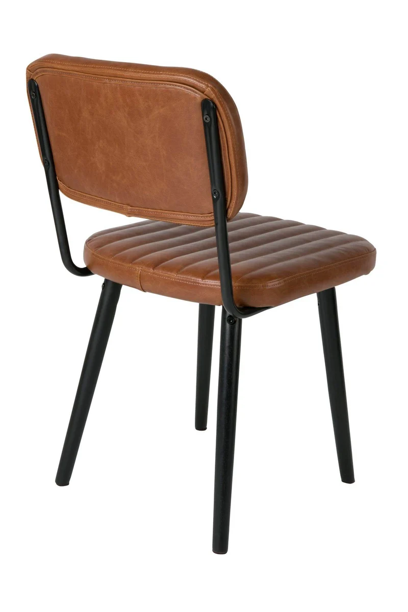 Stuhl Esszimmerstuhl JAKE WORN BROWN Kunstleder braun