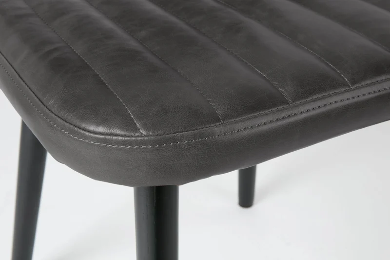 Stuhl Esszimmerstuhl JAKE WORN BLACK Kunstleder schwarz