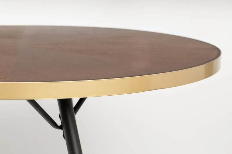 Esstisch DENISE 180 x 90 cm Platte oval Walnussfarbig