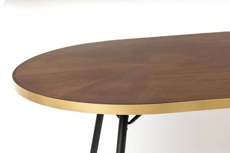 Esstisch DENISE 180 x 90 cm Platte oval Walnussfarbig